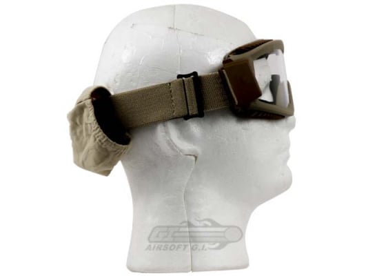 Lancer Tactical CA-221T Airsoft Safety Clear Lens Goggles Vented ( Tan )