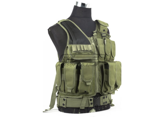 Defcon 600 Denier Tactical Crossdraw Vest ( OD Green )