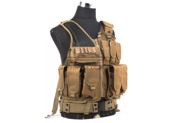 Defcon 600 Denier Tactical Crossdraw Vest ( Tan )