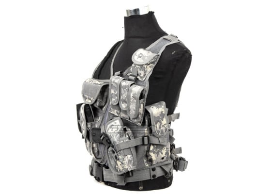 Lancer Tactical Crossdraw Vest w/ Holster ( ACU )