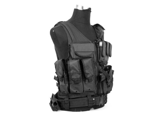 Lancer Tactical Crossdraw Vest w/ Holster ( Black )