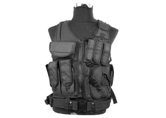 Lancer Tactical Crossdraw Vest w/ Holster ( Black )