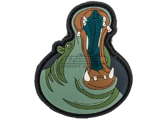 Airsoft GI "Tactical Raging Hippo" PVC Patch ( OD Green )