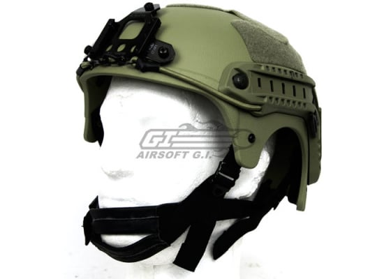 Tactical Crusader IBH Helmet W/ NVG Mount and Side Rail ( OD )