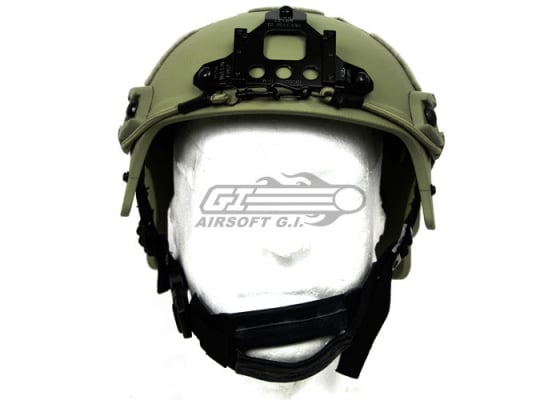 Tactical Crusader IBH Helmet W/ NVG Mount and Side Rail ( OD )