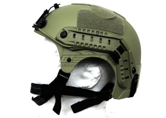 Tactical Crusader IBH Helmet W/ NVG Mount and Side Rail ( OD )