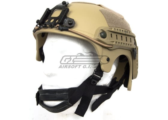 Tactical Crusader IBH Helmet W/ NVG Mount and Side Rail ( Tan )