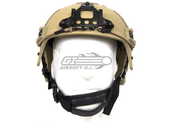 Tactical Crusader IBH Helmet W/ NVG Mount and Side Rail ( Tan )