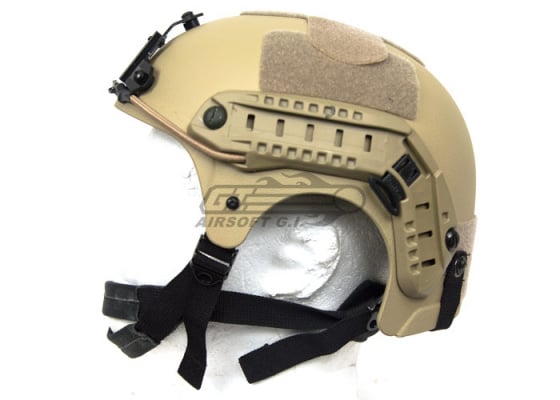 Tactical Crusader IBH Helmet W/ NVG Mount and Side Rail ( Tan )