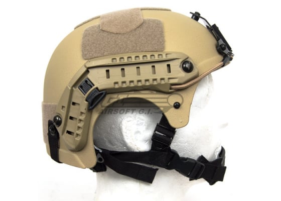 Tactical Crusader IBH Helmet W/ NVG Mount and Side Rail ( Tan )