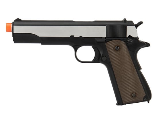 Army Armament Full Metal R31 1911 Gas Blowback Airsoft Pistol With Imitation Wood Grips ( Black / Silver )