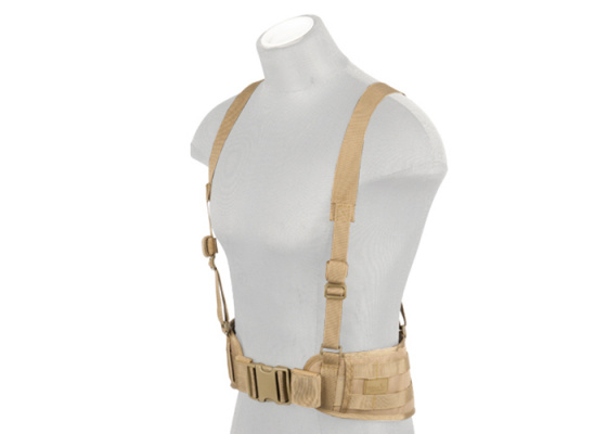 Lancer Tactical MOLLE Battle Belt w/ Suspenders ( Tan )