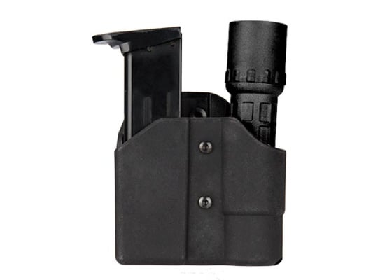 Lancer Tactical Polymer Pistol Magazine / Flashlight Pouch ( Black )