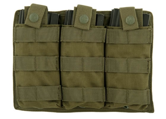 Lancer Tactical M4 / M16 Triple MOLLE Pouch ( OD Green )