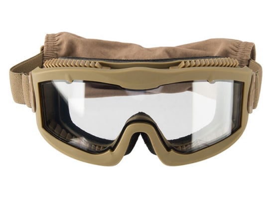 Lancer Tactical Aero Protective Airsoft Goggles Clear Lenses ( Tan )