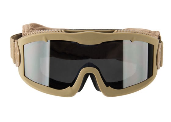 Lancer Tactical Aero Protective Airsoft Goggles Smoke Lenses ( Tan )