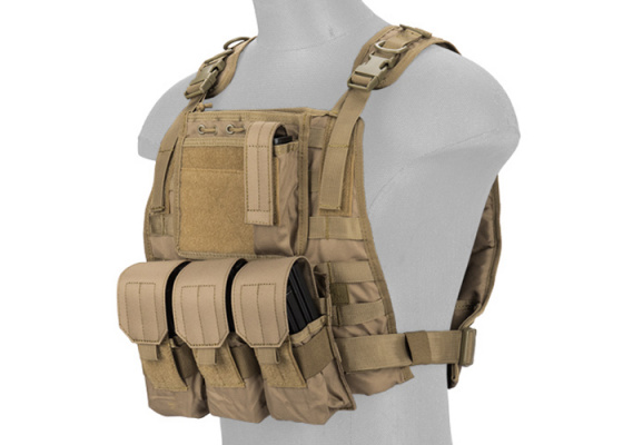 Lancer Tactical MOLLE Plate Carrier Vest ( Tan )