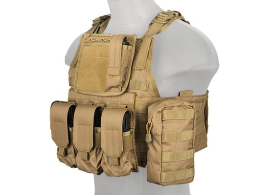 Lancer Tactical Nylon Tactical Assault Plate Carrier ( Tan )