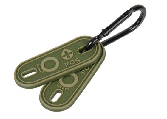 Lancer Tactical "O" Blood Type 2 pcs. Tags w/ Carabiner ( OD Green )