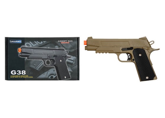 UK Arms 1911 Metal Training Spring Airsoft Pistol ( Dark Earth )