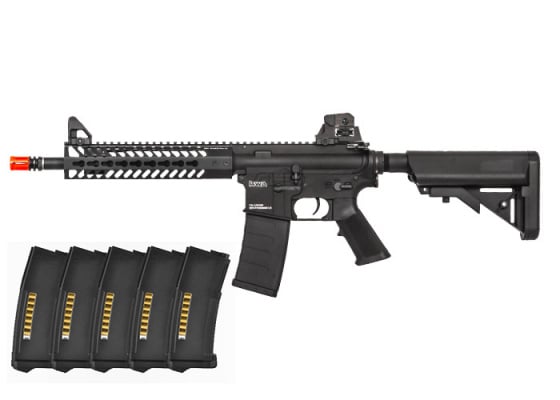 KWA KM4 KR9 Carbine AEG Airsoft Gun w/ PTS EPM Magazines - 5 Pack ( Black )