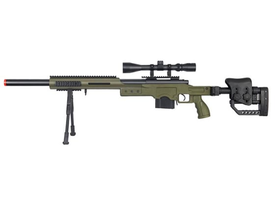 Well MB4410 Bolt Action Spring Sniper Airsoft Rifle w/ Scope and Bipod ( OD Green )