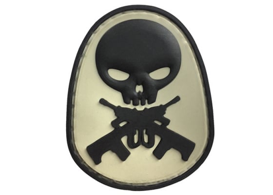 G-Force Skull And Rifle Bones PVC Morale Patch ( Black )