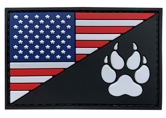 G-Force American Flag And K9 Paw PVC Morale Patch ( Option )