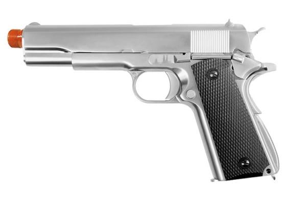 WE Tech M1911 Single Stack GBB Gas Blowback Airsoft Pistol ( Silver )