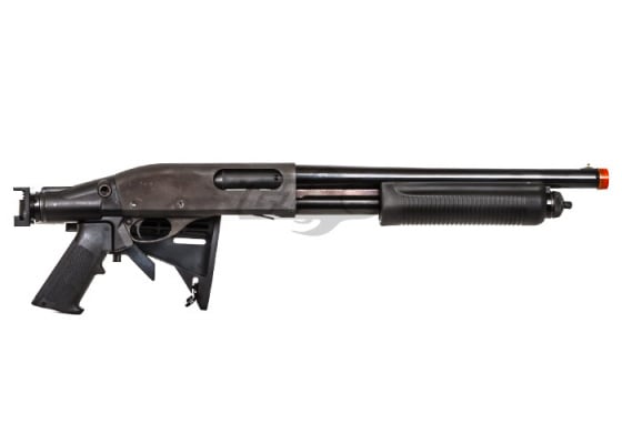 PPS M870 Retractable Stock Shell Ejecting Gas Airsoft Shotgun ( Black )