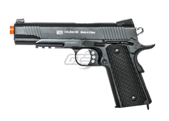 Double Eagle 1911 Metal Spring Airsoft Pistol w/ Rail ( Black )