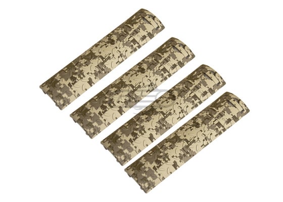 Lancer Tactical Diamond Plate Long Rail Cover - 4 Pack ( Desert Digital )