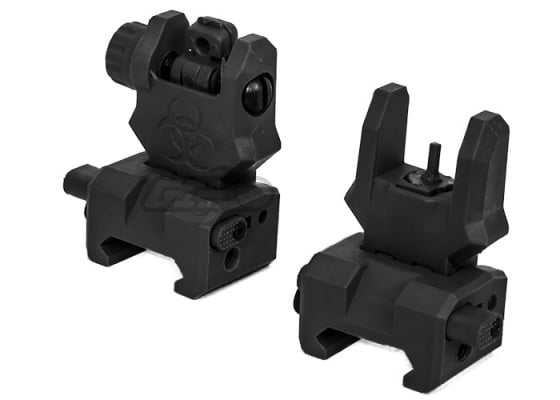 Tac 9 Industries  Polymer Front and Rear Flip Sight Set ( Black )