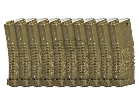 Amoeba Polymer 140rds Mid Capacity Magazine Box Set ( 10 Pack / Tan )