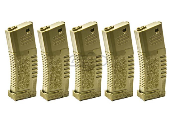 Amoeba High Grade 140rds AEG Mid Capacity Magazine Box Set ( Dark Earth / 5 Pack )