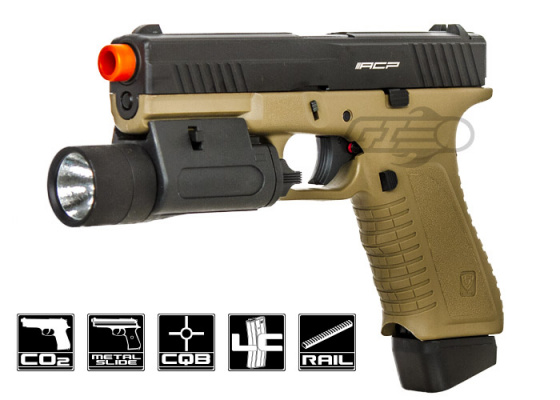 APS ACP Action Combat Pistol CO2 Airsoft Gun ( Dark Earth )