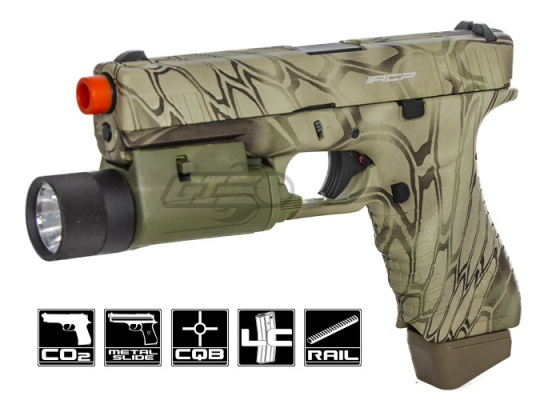 APS ACP Action Combat Pistol CO2 Airsoft Gun ( Kryptek Highlander )