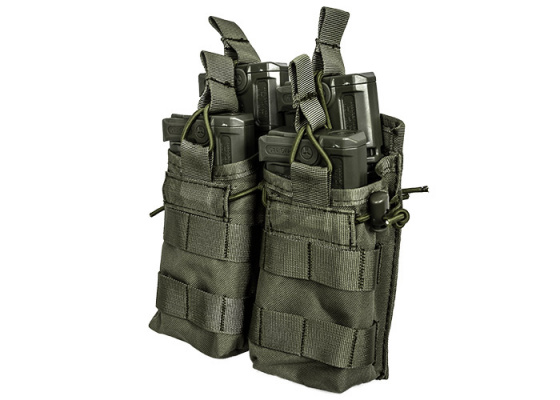 Lancer Tactical Dual Open Top M4 / M16 Magazine Pouch MOLLE ( OD Green )