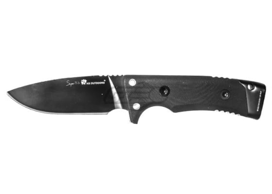 HX Outdoors Locke's Survival Knife w/ Kydex Holster & Fire Starter Stone ( Black )