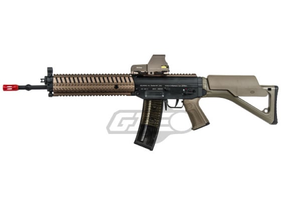 ICS SIG 551 MRS Carbine AEG Airsoft Rifle ( Flat Dark Earth / Black )