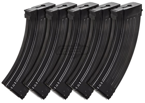 King Arms AK 140 rd. AEG Mid Capacity Magazine - 5 Pack ( Black )