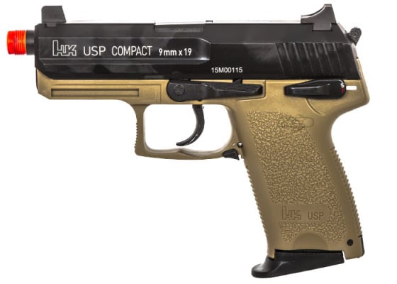 H&K USP Compact Tactical GBB Airsoft Pistol By KWA ( Tan )