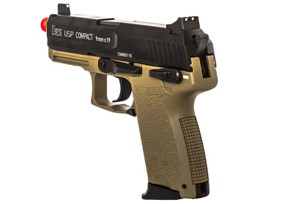 H&K USP Compact Tactical GBB Airsoft Pistol By KWA ( Tan )