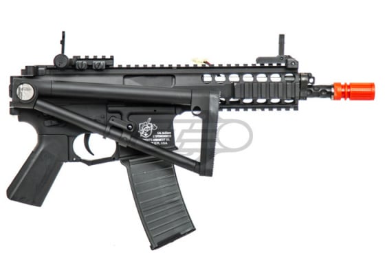 Knight's Armament PDW AEG Carbine Airsoft Rifle By Lancer Tactical ( Black )