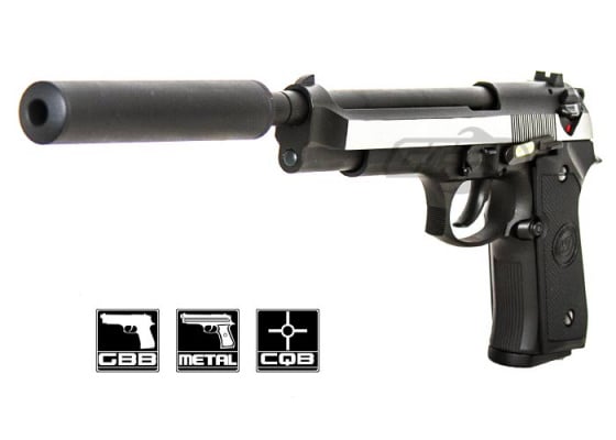 WE M92 GBB Airsoft Pistol ( Black / Silver )