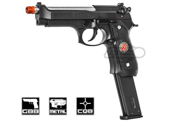 WE Full Auto M9 STARS Gas Blow Back Pistol Airsoft Gun