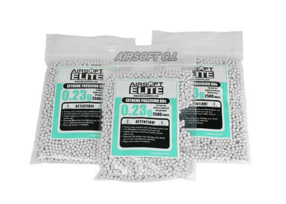 Airsoft Elite .23g 2500 ct. BBs 3 Bag Special ( White )