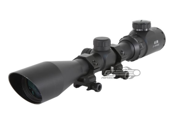 AIM Sports 3-9X40 Blue/Green Illuminated Scope w/ Cut Shade & DMR Reticle