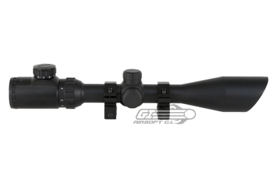 AIM Sports 3-9X40 Blue/Green Illuminated Scope w/ Cut Shade & DMR Reticle