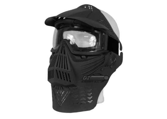 Bravo Modular Full Face Mask w/ Lens Goggle & Neck Protection ( Black )